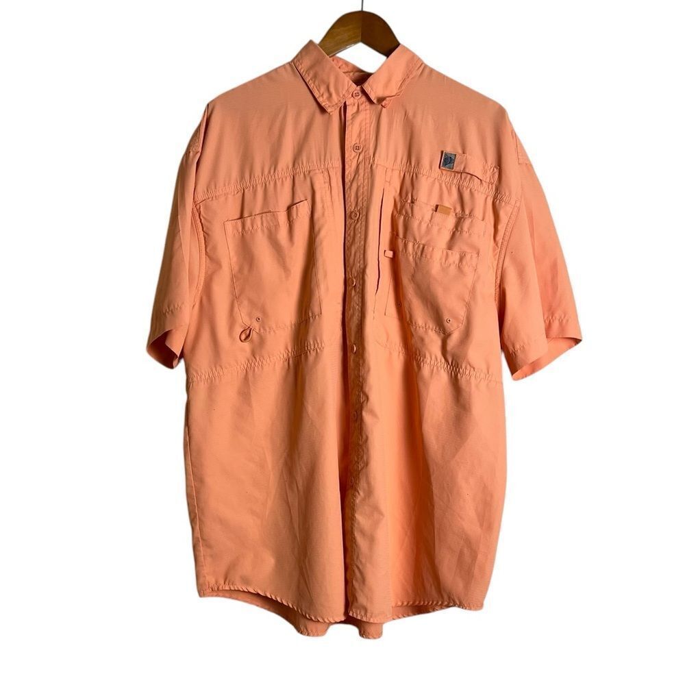 Reel legends light orange fishing shirt.‎ Size xl